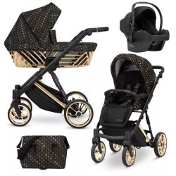 carrinhos 3b - carrinho de bebé ivento glam dourado